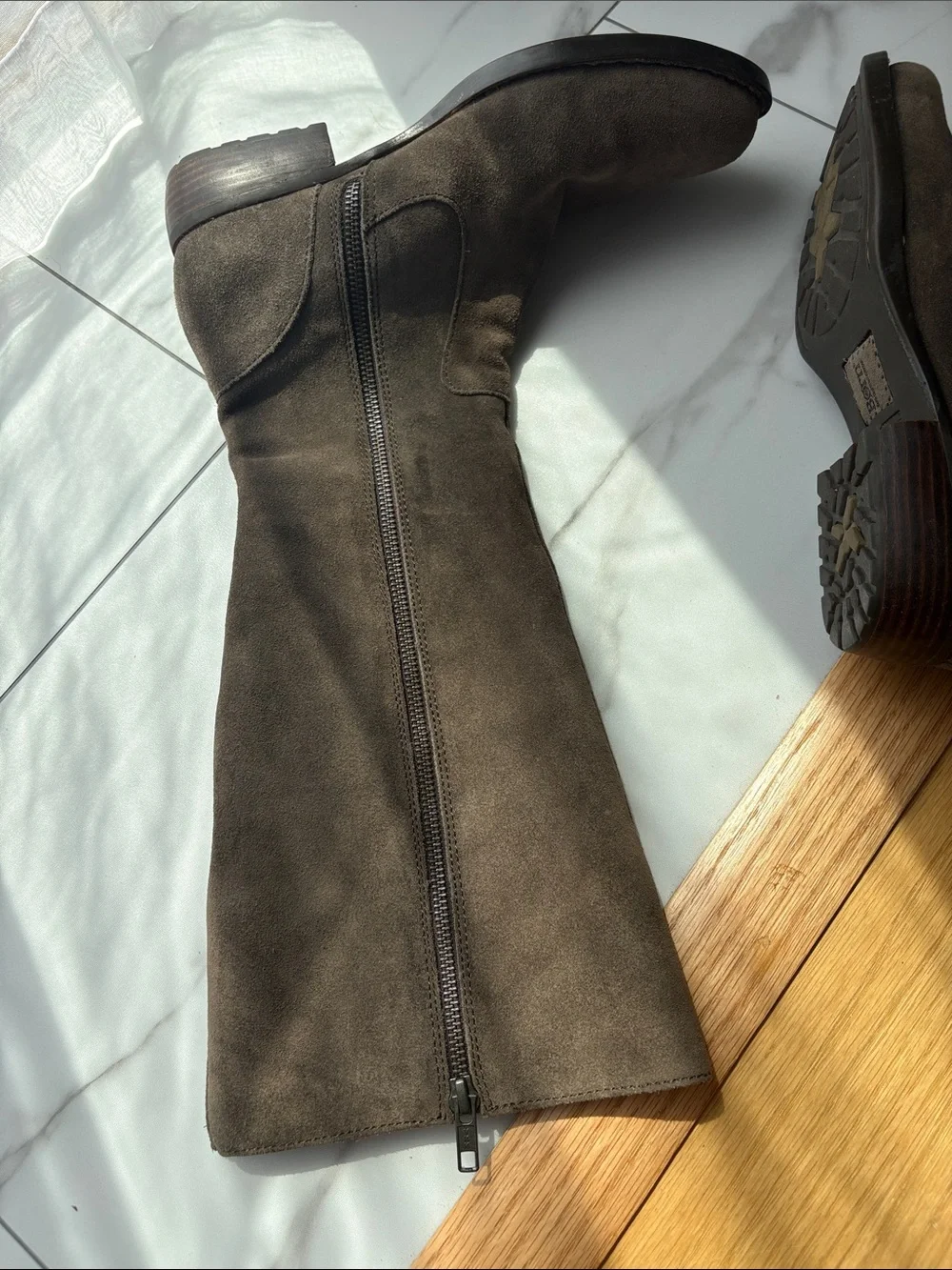 Born Over-the-Knee Suede Boots in Dark Brown